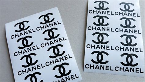 chanel stickers for candles|Chanel logo stickers sheet.